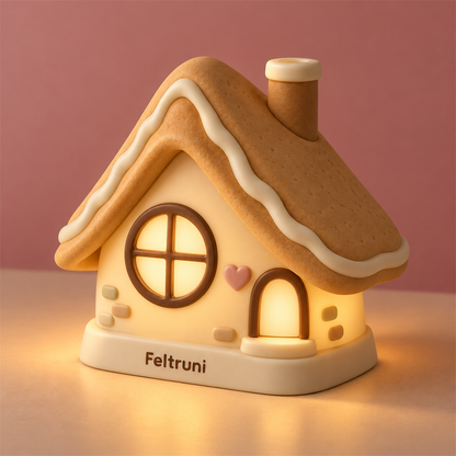 Feltruni Gingerbread Heart Cottage Night Light