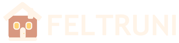 Feltruni cream wordmark with glowing cottage mark